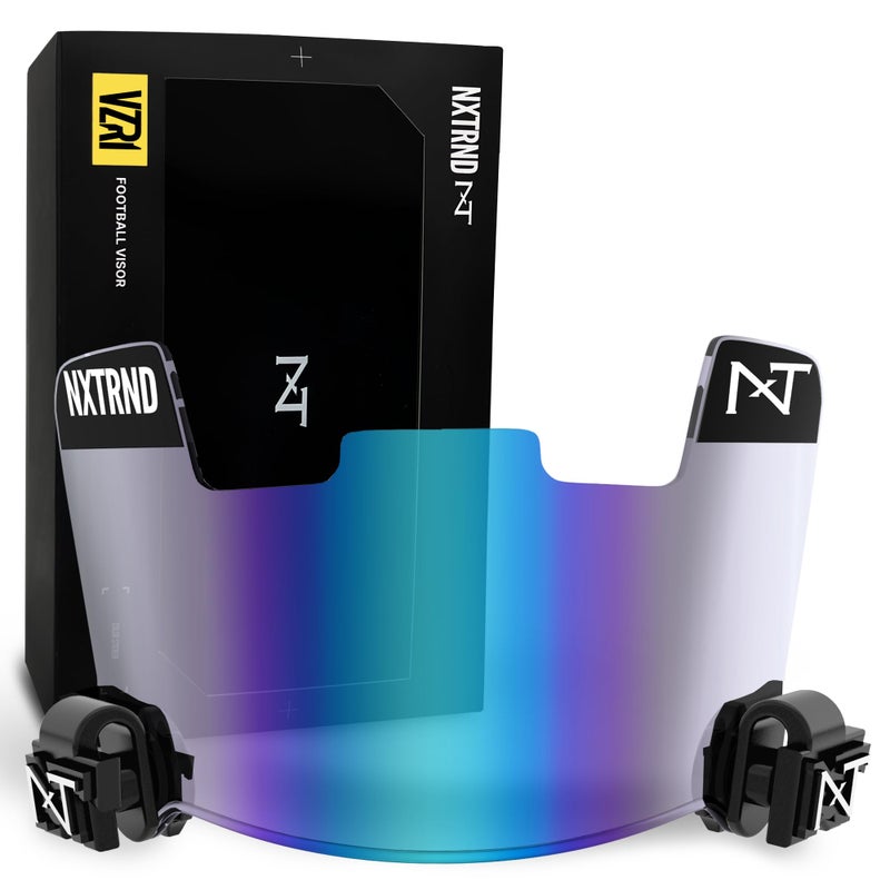 NXT NXTRND Nxtrnd VZR1 Football Visor  Flat Lens Technology  Fits Adult & Youth Football Helmets (Clear Blue) - Image 1